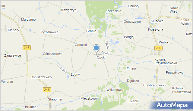 mapa Opoki, Opoki na mapie Targeo